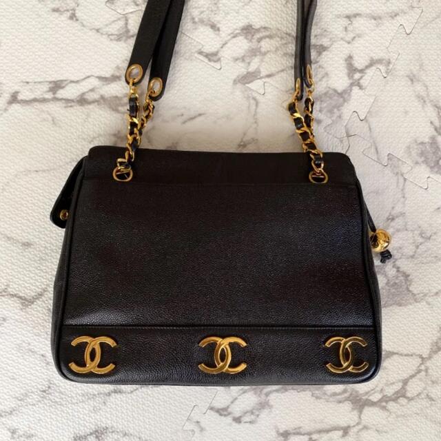 CHANEL☆シャネル トリプルココ キャビアスキン ショルダーバッグ