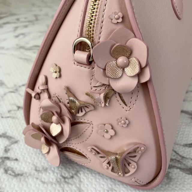 【Kate Spade】ドーム型バッグ ピンク お花 蝶々ショルダーバッグ