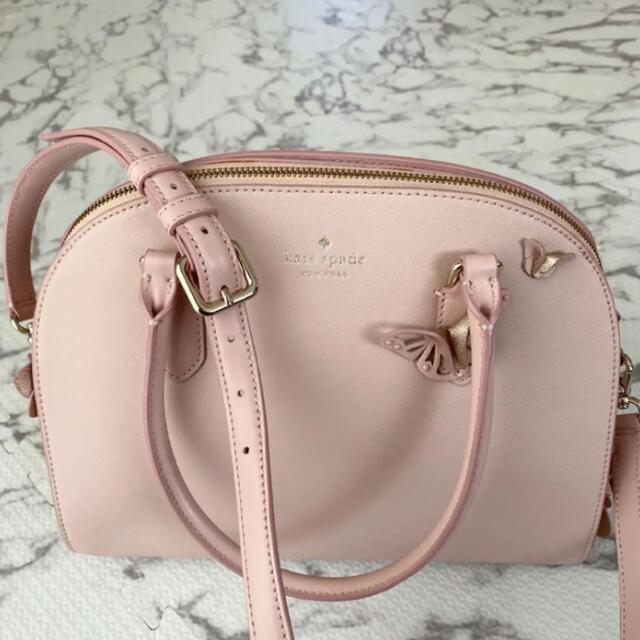 【Kate Spade】ドーム型バッグ ピンク お花 蝶々ショルダーバッグ