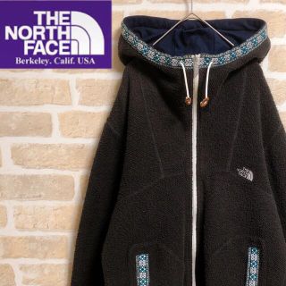 ザノースフェイス(THE NORTH FACE)のノースフェイス パープルレーベル パーカー 刺繍ロゴ パイル地 フリース L(パーカー)