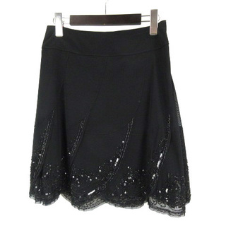 ヴィヴィアンタム(VIVIENNE TAM)のヴィヴィアンタム ミニ スカート ビーズ スパンコール装飾 0 ブラック(ミニスカート)