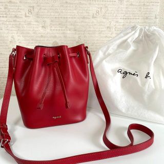 アニエスベー(agnes b.)のアニエス.べー　ショルダーバッグ　巾着バッグ　赤　レッドショルダーバッグ(ショルダーバッグ)