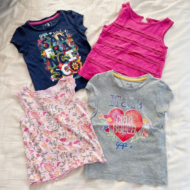 GAP(ギャップ)のベビーギャップ　花柄　ハート　４着セット キッズ/ベビー/マタニティのキッズ服女の子用(90cm~)(Tシャツ/カットソー)の商品写真