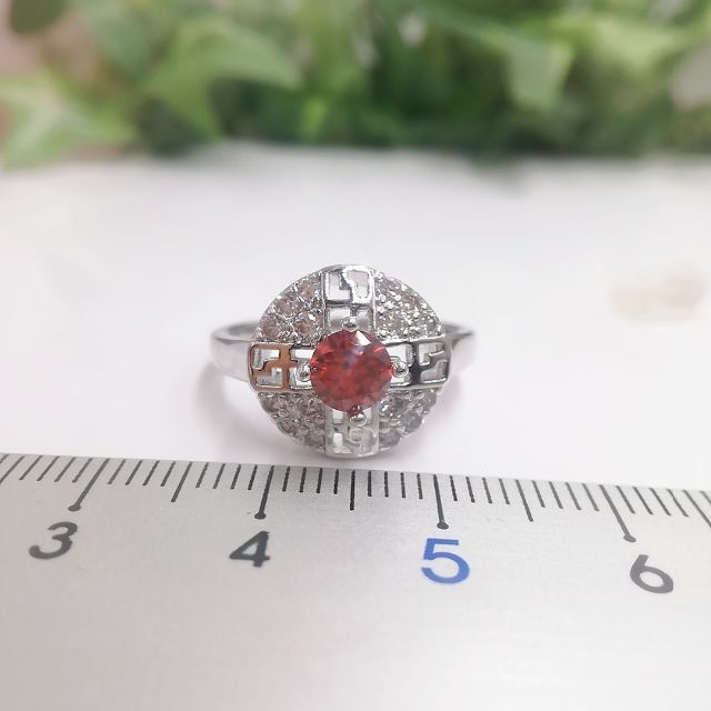 tt14015オレンジ色石タイプデザインリング14.5号リング レディースのアクセサリー(リング(指輪))の商品写真