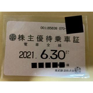 【期限切れ・コレクション用】東武鉄道 株主優待乗車証①(鉄道乗車券)