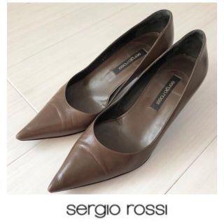 セルジオロッシ(Sergio Rossi)のSergio rossi セルジオロッシ　レザーパンプス ブラウン　茶22.5(ハイヒール/パンプス)