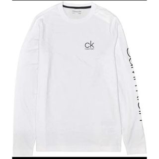 カルバンクライン(Calvin Klein)の[Calvin Klein カルバンクライン] メンズ ロンT ホワイト 袖ロゴ(Tシャツ/カットソー(七分/長袖))