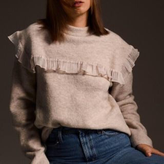 ザラ(ZARA)のお値下げ♥今季ZARA ザラ オーガンザコンビニットセーター M(ニット/セーター)