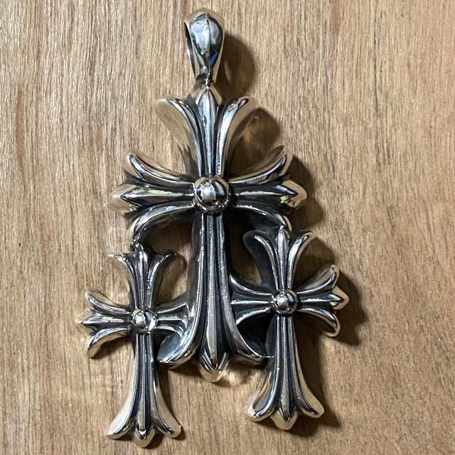 CHROME HEARTS クロムハーツ TRIPLE CROSS トリプルクロス シルバーネックレストップ