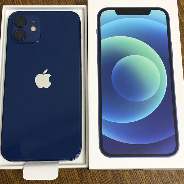 即出荷】 iPhone - iPhone12新品未使用 64GB ブルー青/au、SIMフリー