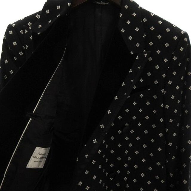 DOLCE&GABBANA(ドルチェアンドガッバーナ)のドルチェ&ガッバーナ 美品 テーラードジャケット 2B 花柄 刺繍 黒 TG44 メンズのジャケット/アウター(テーラードジャケット)の商品写真