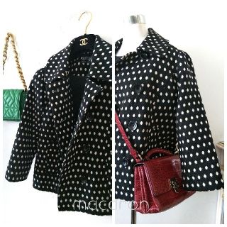 ザラ(ZARA)の春ザラZARAフレア袖ドット ジャケット黒白MyuスナイデルGRLトッコJJロペ(スプリングコート)