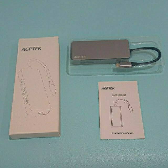 AGPTEK USB C ハブ 多機能 7 in 1 4k HDMI スマホ/家電/カメラのPC/タブレット(PC周辺機器)の商品写真