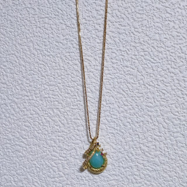 ダイヤモンド×カルセドニー ペンダントトップ K18YG 6.70ct 7.5g smk