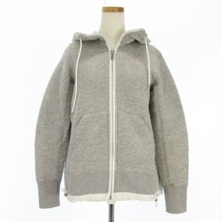 サカイ(sacai)のサカイ スポンジ スウェットパーカー ジップアップ 長袖 コットン グレー 1(パーカー)