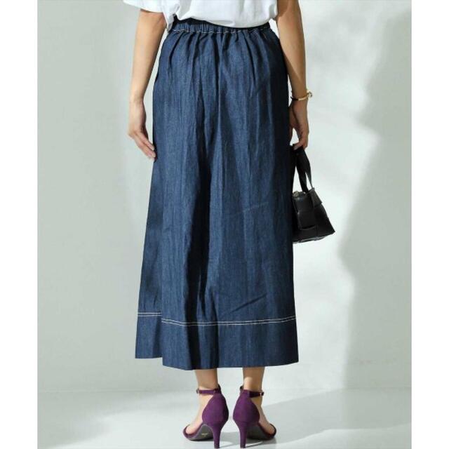 【新品】Alluge アルージュ タックプリーツデニム ロングスカート レディースのスカート(ロングスカート)の商品写真