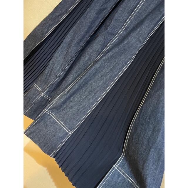 【新品】Alluge アルージュ タックプリーツデニム ロングスカート レディースのスカート(ロングスカート)の商品写真