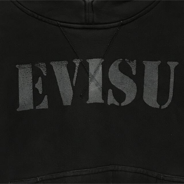 激レア EVISU エヴィス スウェットパーカー デカロゴ ブラック