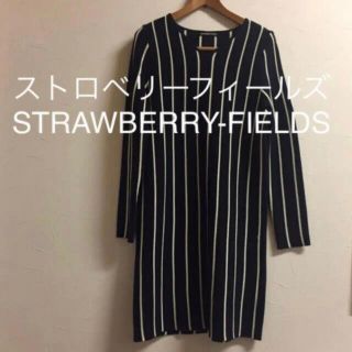 ストロベリーフィールズ(STRAWBERRY-FIELDS)のストロベリーフィールズ ワンピース ニット ストライプ(ひざ丈ワンピース)