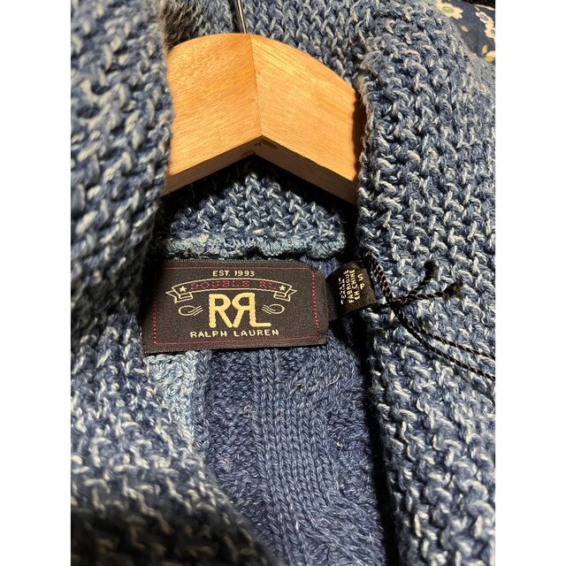 RRL(ダブルアールエル)のRRL 限定コレクション インディゴ　パッチワーク　カーディガン　Sサイズ メンズのトップス(カーディガン)の商品写真