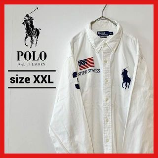 ポロラルフローレン(POLO RALPH LAUREN)の90s 古着 ポロラルフローレン BDシャツ オーバーサイズ 刺繍ロゴ XXL(シャツ)