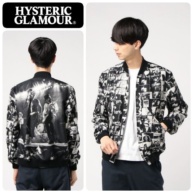 HYSTERIC GLAMOUR(ヒステリックグラマー)の定価6.4万 ヒステリックグラマー ローリングストーンズ総柄ジャガードスカジャン メンズのジャケット/アウター(スカジャン)の商品写真