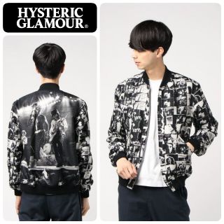 ヒステリックグラマー(HYSTERIC GLAMOUR)の定価6.4万 ヒステリックグラマー ローリングストーンズ総柄ジャガードスカジャン(スカジャン)