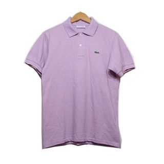 ラコステ(LACOSTE)のLACOSTE　ワンポイント　半袖　鹿の子　ポロシャツ　ピンク　2(ポロシャツ)