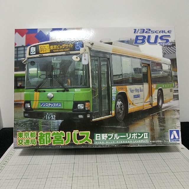 プラモデル 神戸市交通局バス 日野ブルーリボン2 アオシマ 1/32 aynqS