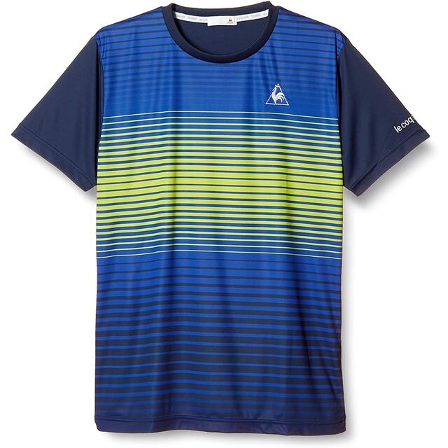 le coq sportif(ルコックスポルティフ)のルコックスポルティフ テニスウェア半袖Tシャツ QTMQJA07紺メンズXL新品 スポーツ/アウトドアのテニス(ウェア)の商品写真