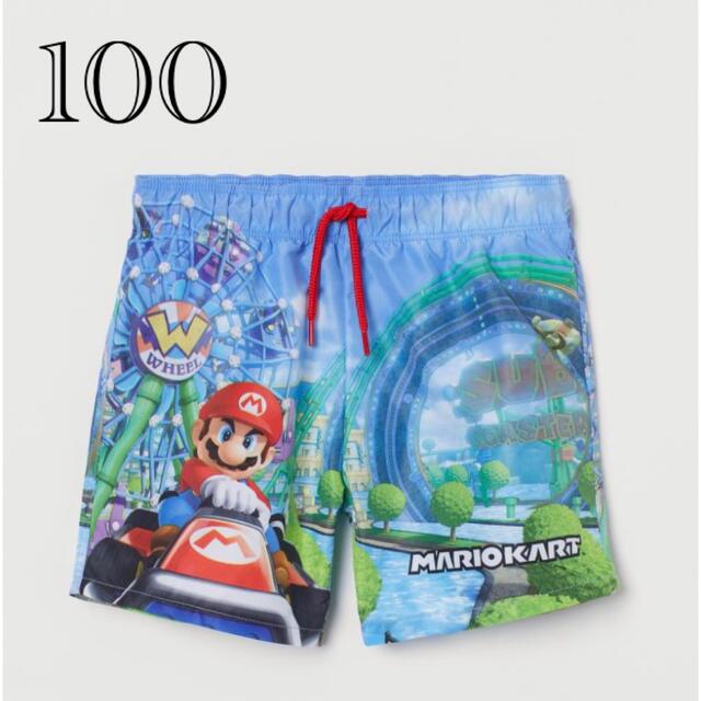 H&M(エイチアンドエム)の新品　スーパーマリオ　マリオカート　スイムパンツ  100/105 キッズ/ベビー/マタニティのキッズ服男の子用(90cm~)(水着)の商品写真