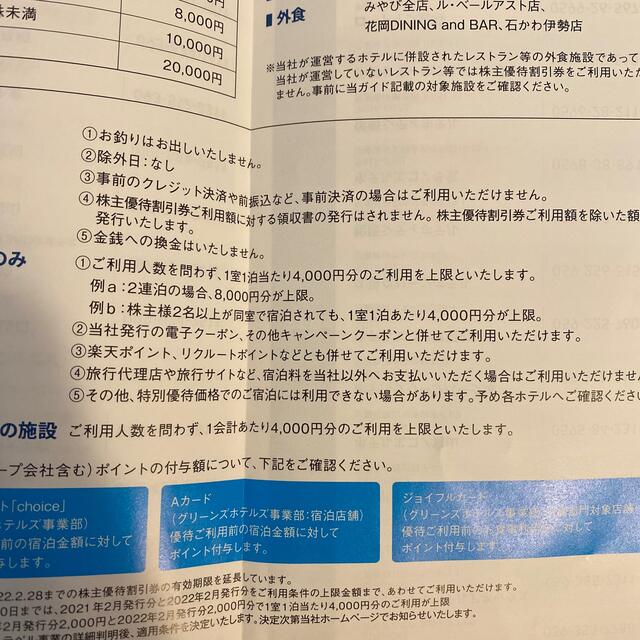 グリーンズ　株主優待券 チケットの優待券/割引券(その他)の商品写真