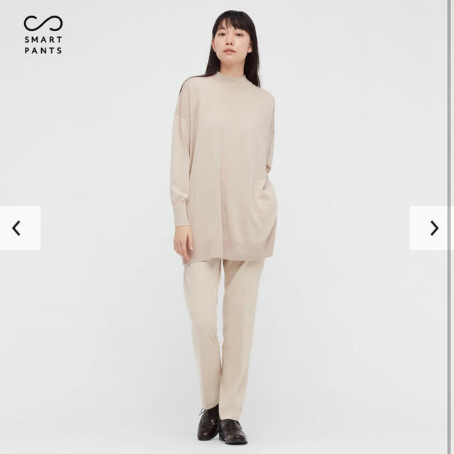 UNIQLO(ユニクロ)のヒートテックスマートスリムストレートパンツ（丈長め77cm）64 レディースのパンツ(カジュアルパンツ)の商品写真