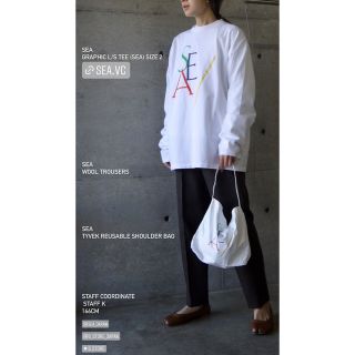 シー(SEA)のSEA GRAPHIC L/S TEE (SEA) ホワイト　size1(Tシャツ/カットソー(七分/長袖))