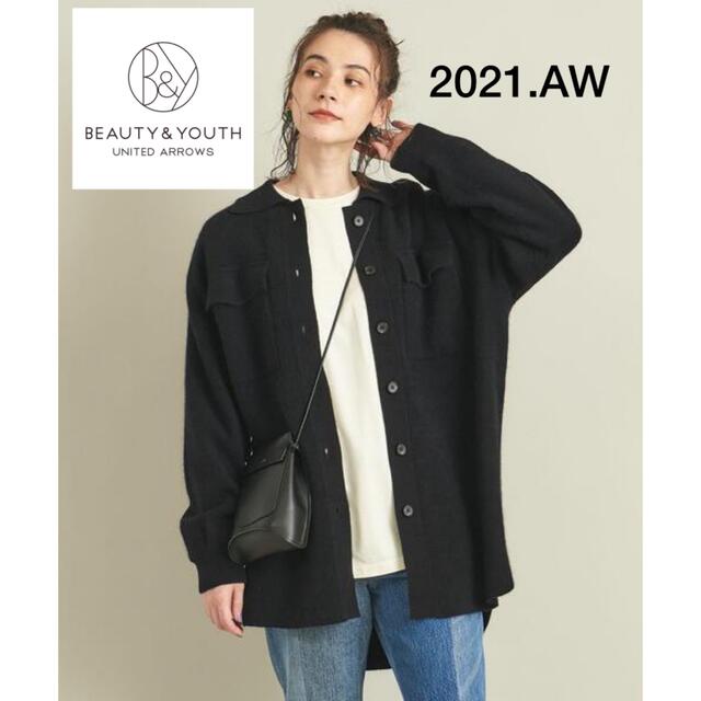 BEAUTY&YOUTH UNITED ARROWS(ビューティアンドユースユナイテッドアローズ)のビューティアンドユース　シャツ型ニット　カーディガン レディースのトップス(シャツ/ブラウス(長袖/七分))の商品写真