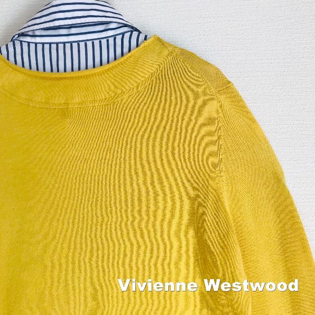 Vivienne Westwood(ヴィヴィアンウエストウッド)の【Vivienne Westwood】ニットレイヤード 刺繍ORB シャツ レディースのトップス(カーディガン)の商品写真