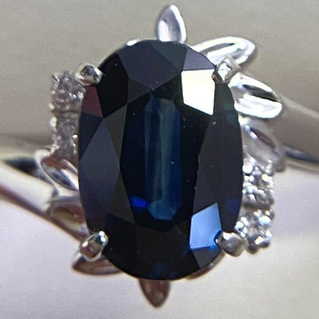 Pt900　天然サファイアリング　S1.97ct　サイズ21号　6.1g レディースのアクセサリー(リング(指輪))の商品写真