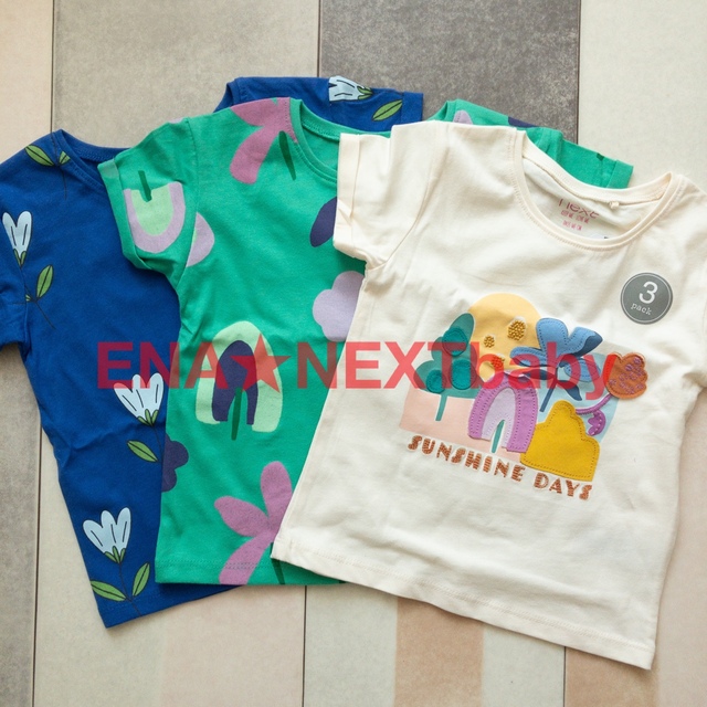 NEXT - ○ブルー/グリーン フラワー Tシャツ3枚パック(ヤンガー)の通販 by ENA☆NEXTbaby｜ネクストならラクマ