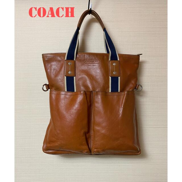 COACH(コーチ)のCOACH コーチ　トートバッグ レザー　ブラウン メンズのバッグ(トートバッグ)の商品写真