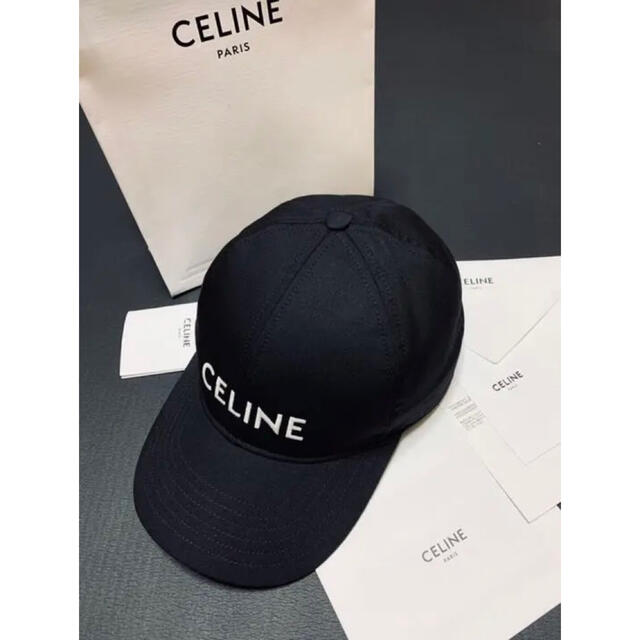 celine - 【新品】CELINE  セリーヌ　ベースボールキャップ　黒M エディスリマン