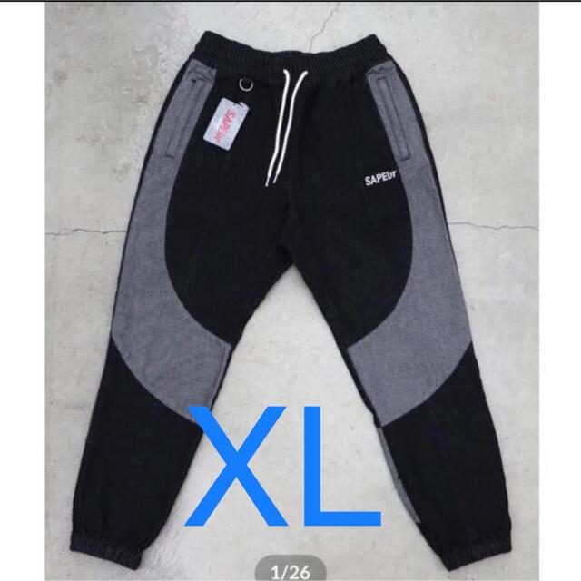 SAPEur サプール デニムトラックパンツ 黒　XL