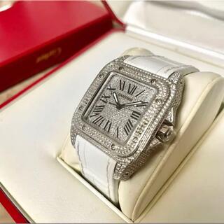 カルティエ(Cartier)のロア様専用　期間限定値下げ　Cartier サントス100 MM 全面ダイヤ(腕時計)