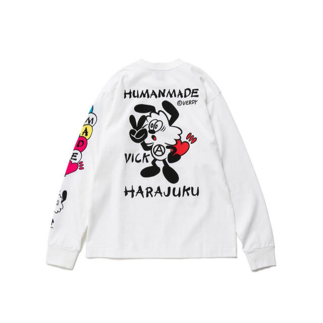 HUMAN MADE(ヒューマンメイド)のVICK LONG SLEEVE T-SHIRT 白(XL) メンズのトップス(Tシャツ/カットソー(七分/長袖))の商品写真