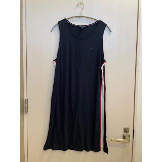 トミーヒルフィガー(TOMMY HILFIGER)のトミーヒルフィガー　ワンピース　ライン　ネイビー　ロゴ　ノースリーブ(ひざ丈ワンピース)