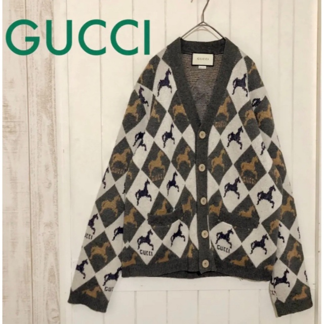 通販 グッチ GUCCI 希少‼︎ - Gucci ホース&ロゴ カーディガン ウール