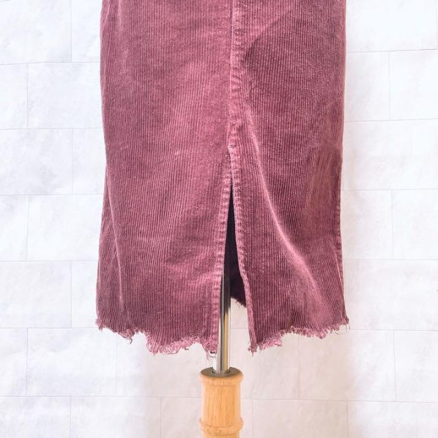 heather(ヘザー)の美品　ヘザー　スカート　コーデュロイ　タイト　ミニ　レッド　赤　韓国　Ｍ レディースのスカート(ひざ丈スカート)の商品写真