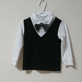 ニシマツヤ(西松屋)のシャツ風ポロシャツ（蝶ネクタイ付き） 【西松屋】90(ドレス/フォーマル)