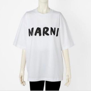 マルニ(Marni)の新品　MARNI マルニ　36 ロゴTシャツ　ホワイト　半袖　オーバーサイズ(Tシャツ(半袖/袖なし))