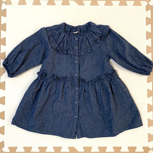 しまむら(シマムラ)のしまむら デニム風 ワンピース キッズ/ベビー/マタニティのキッズ服女の子用(90cm~)(ワンピース)の商品写真