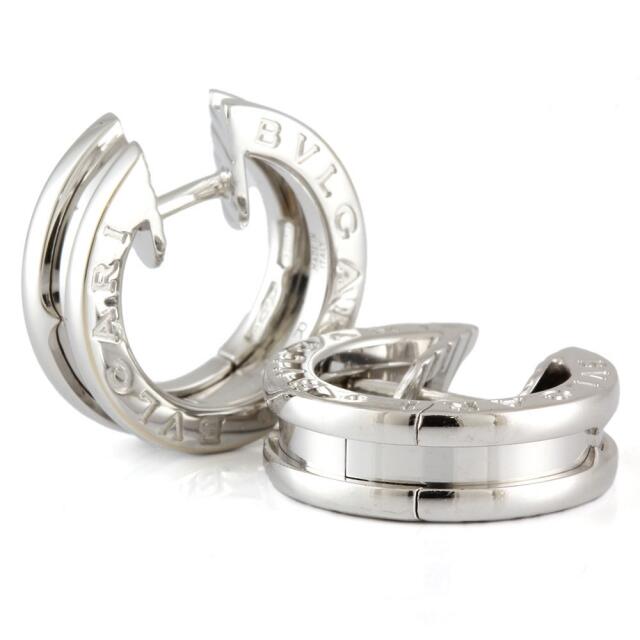 年中無休】 BVLGARI ビーゼロワン K18WG フープ ピアス BVLGARI 【中古